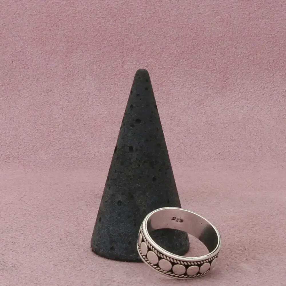 sterling silver vintage braided dotted band ring size 7.75